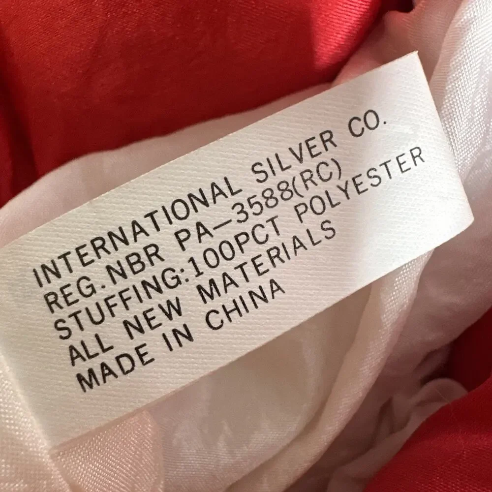 International Silver Co Vintage Nylon Puff Santa Claus Christmas Stocking